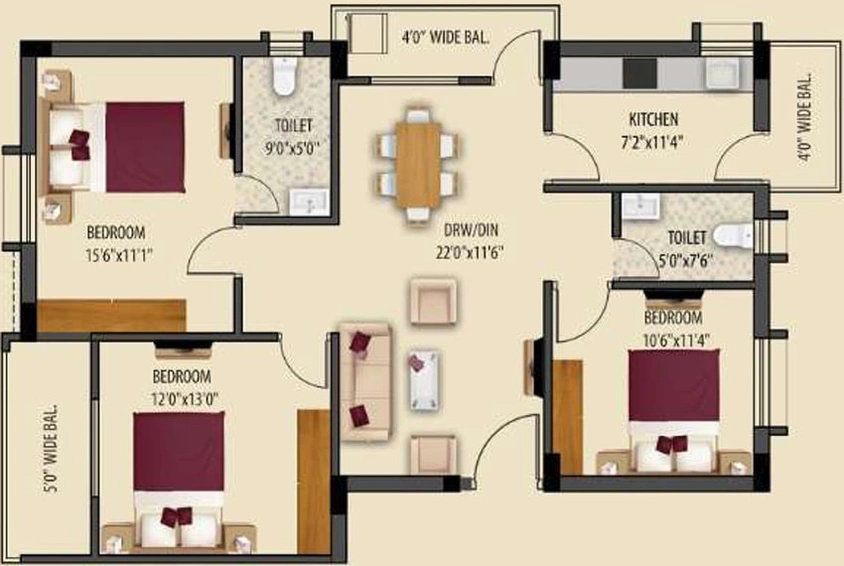Laxmi Residency Regal Floor Plan 2