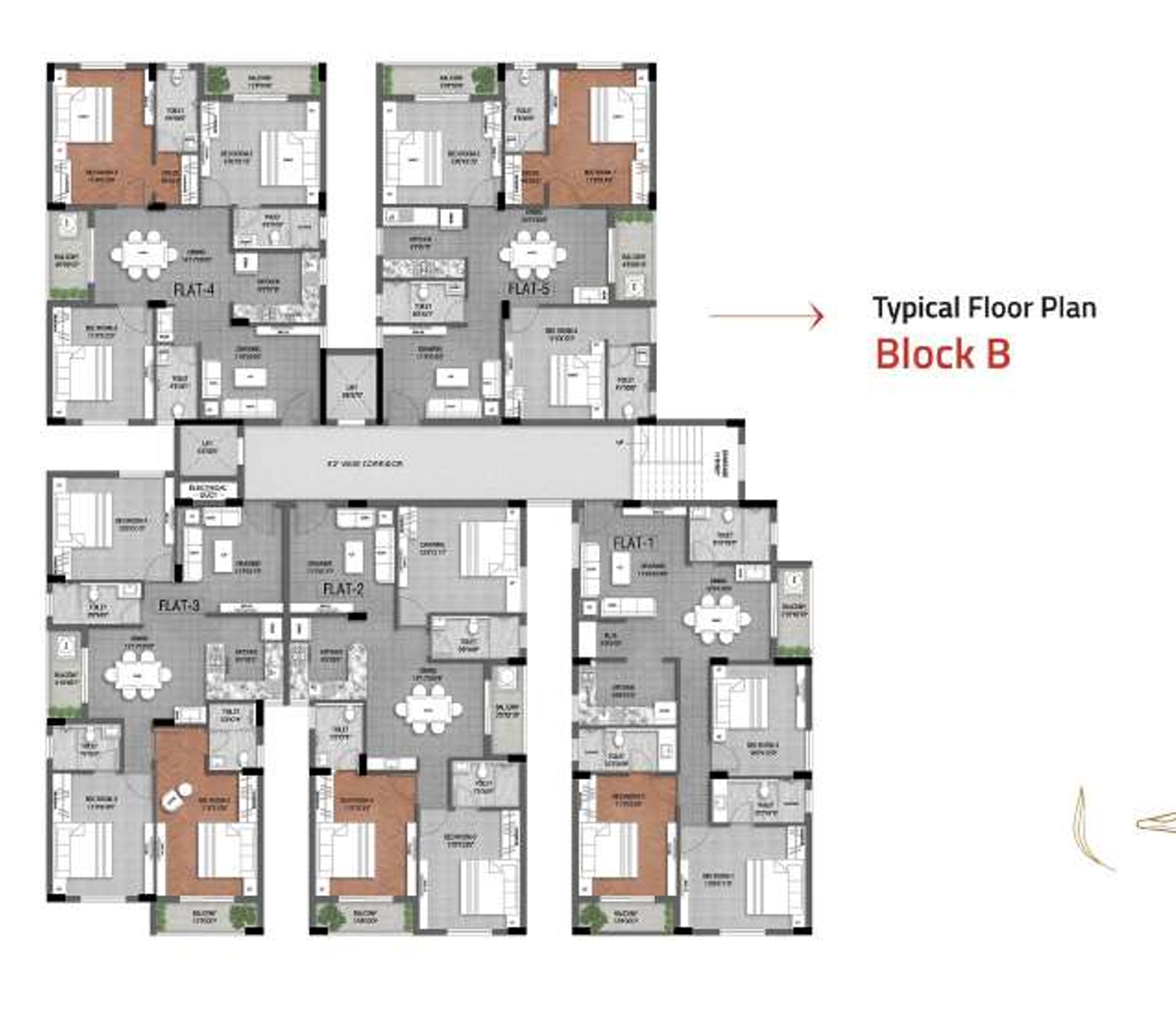 Laxmi Ashiyana Typical Floor Plan Block B