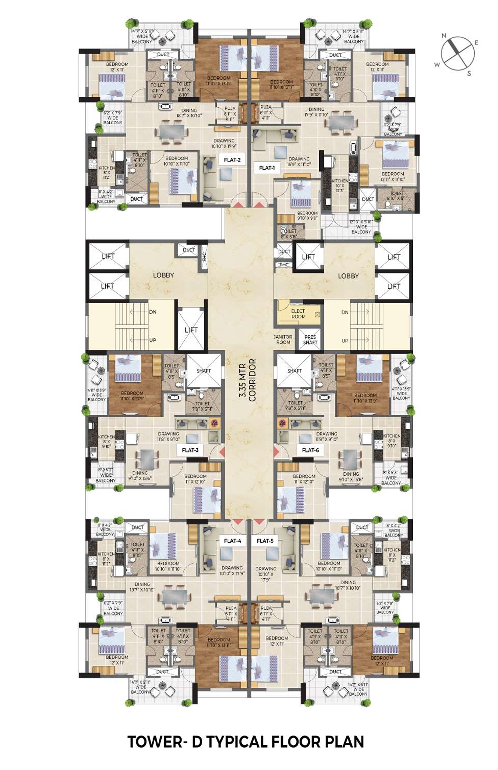 Laxmi Fresh Living Typical Floor Plan Tower D