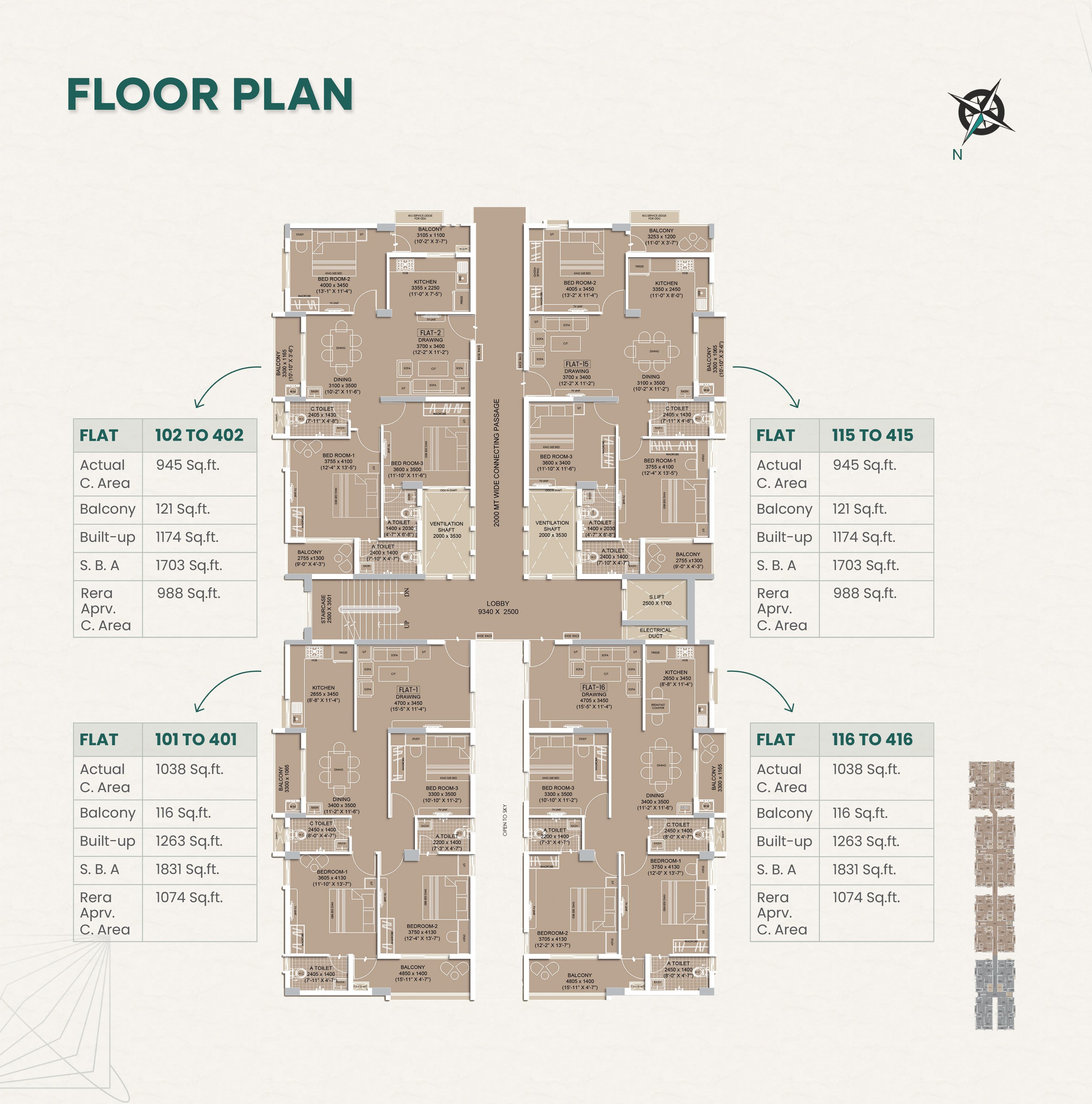 Laxmi Medous Floor Plan Block - 1
