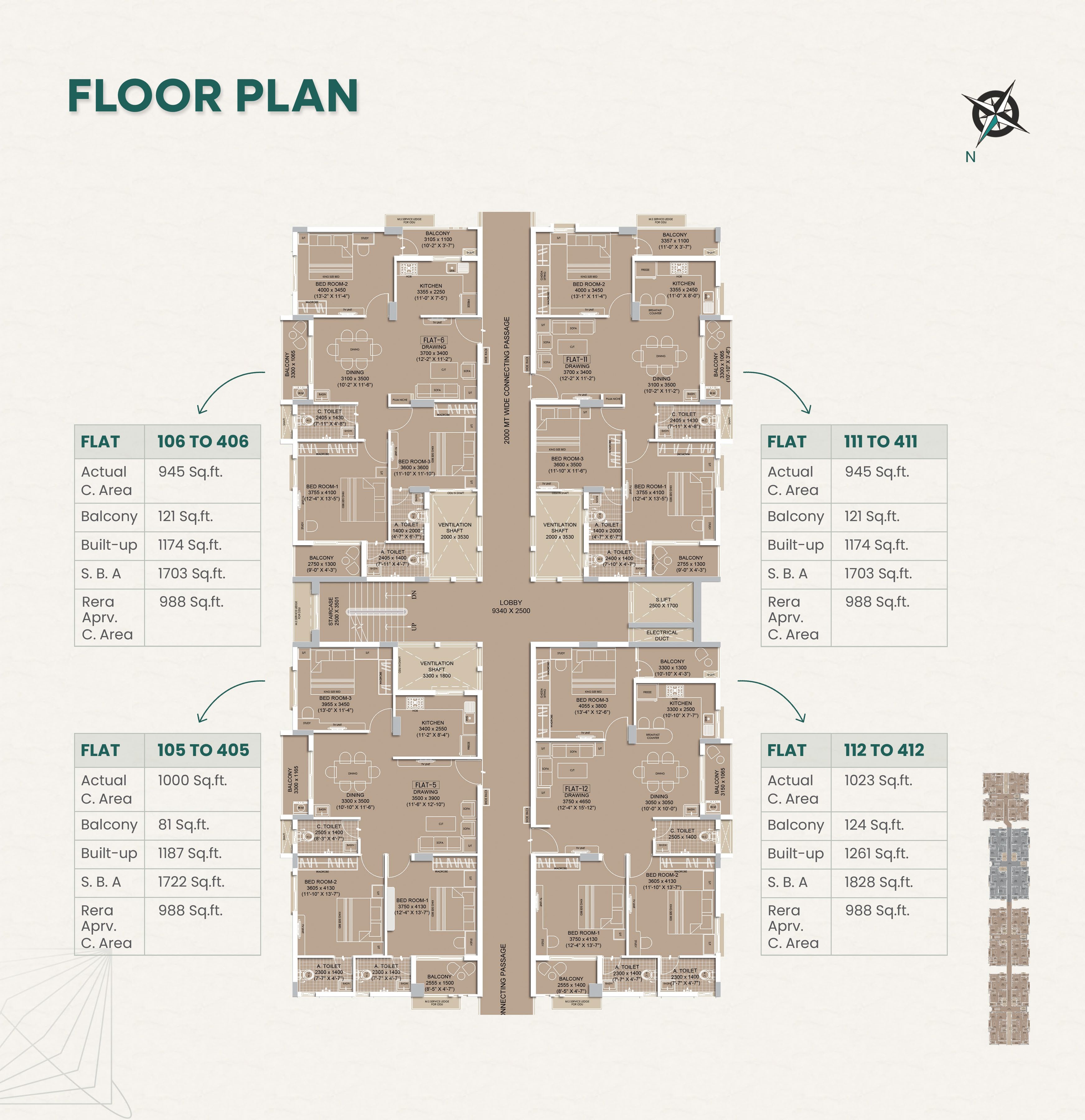 Laxmi Medous Floor Plan Block - 3