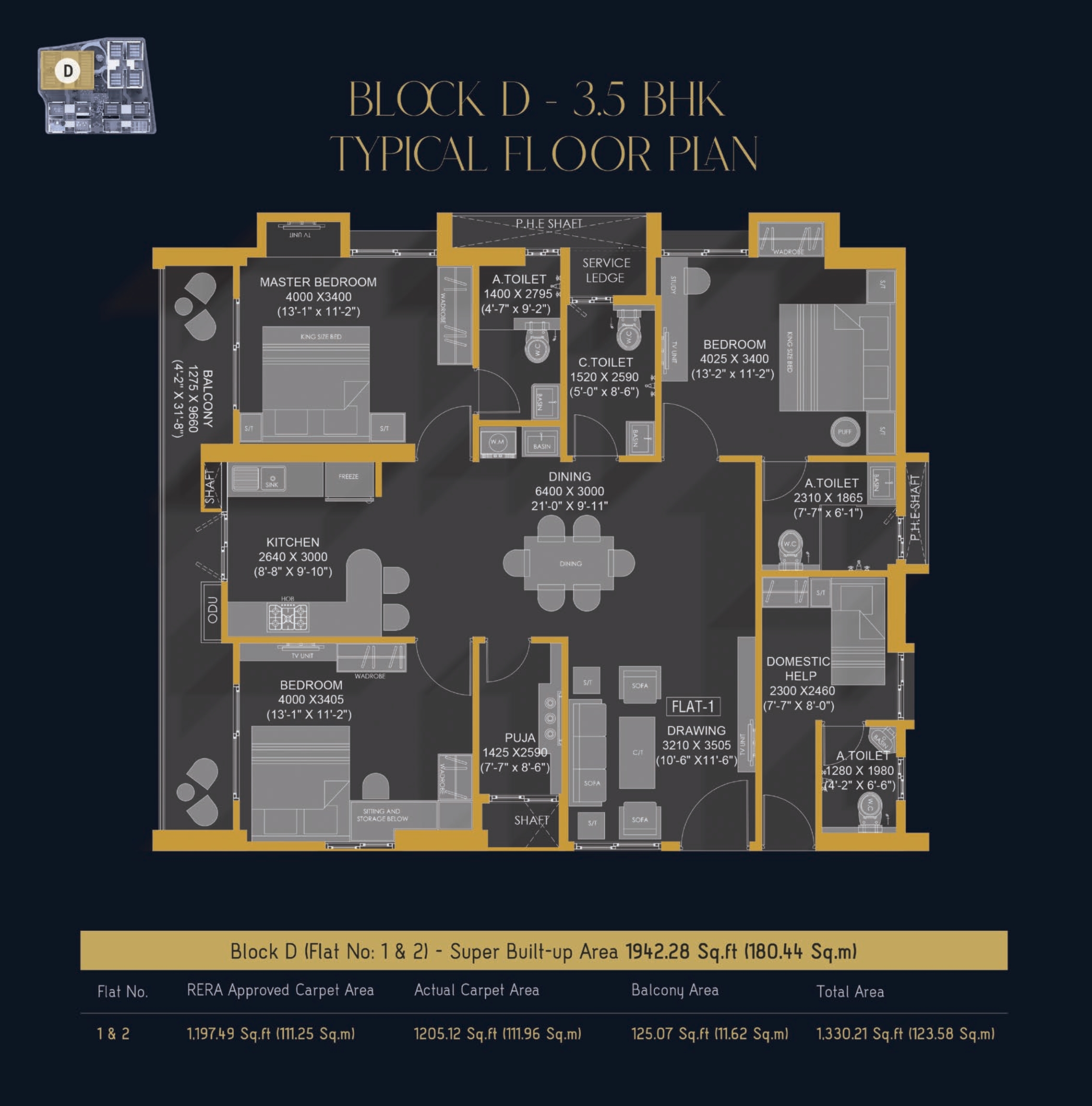 3.5 BHK Floor Plan